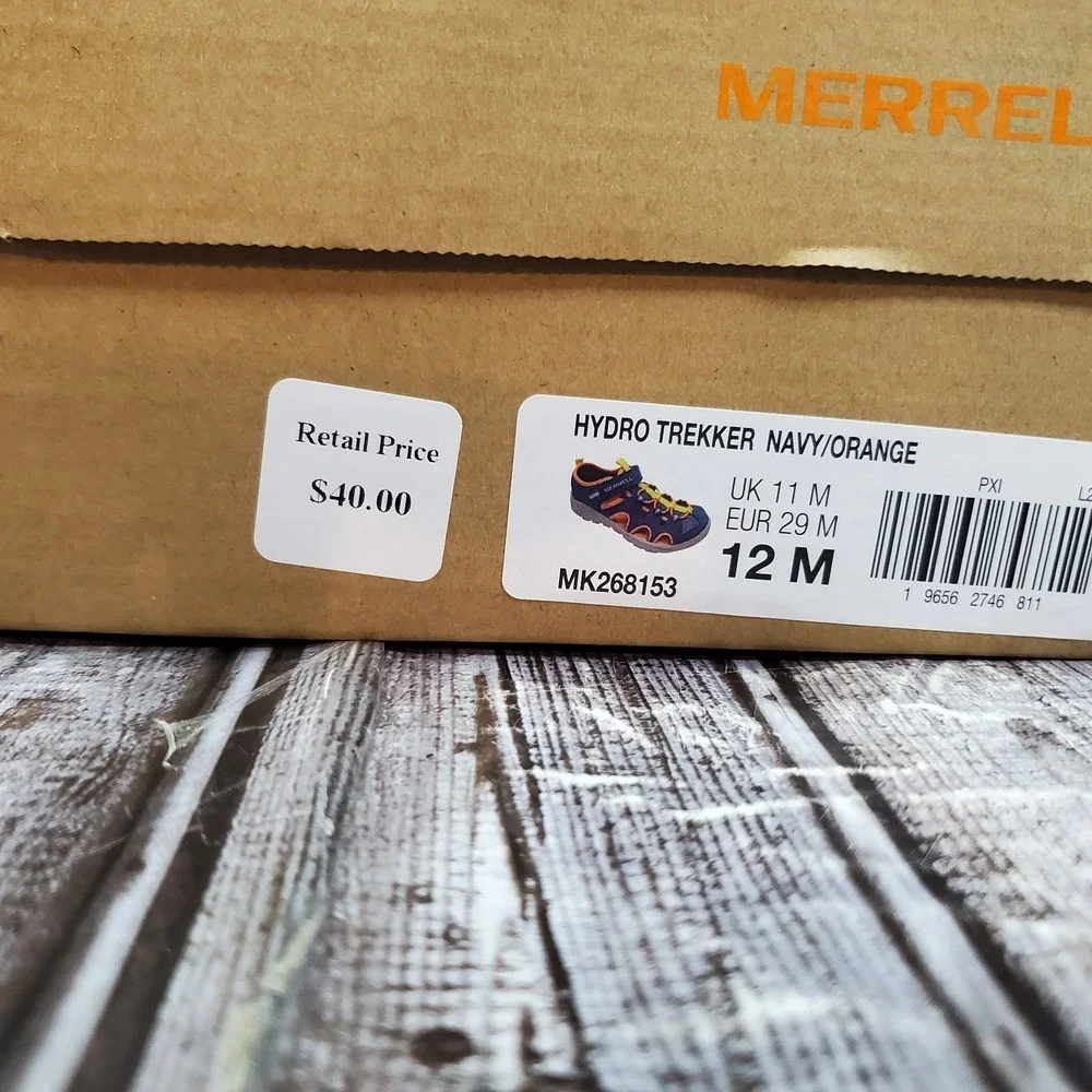 Merrell Youth Hydro Trekker MK166972 Navy Orange Sandal Size 12 M